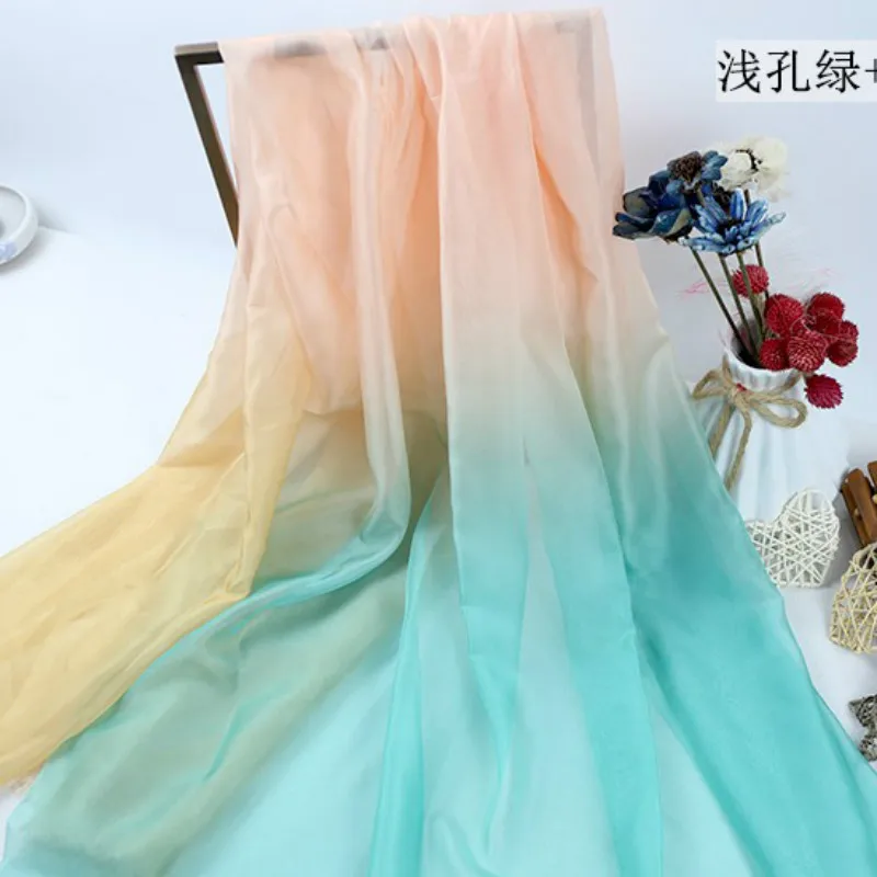 Косплей Омбре шифон 30D ткань танцевальное платье шарф Лента Древний китайский