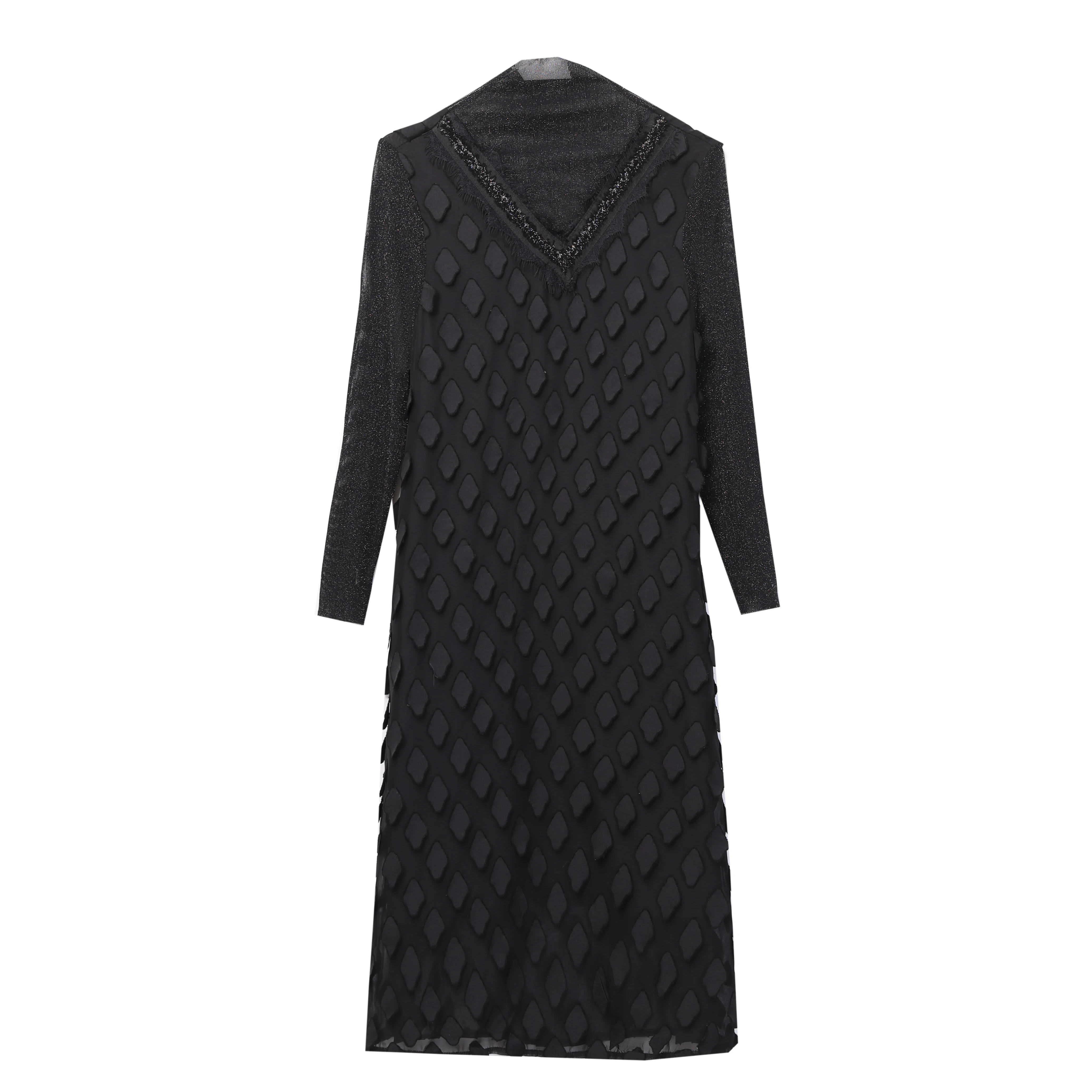 Весенне осеннее женское платье большого размера 2019 Новое Стильное покрытие