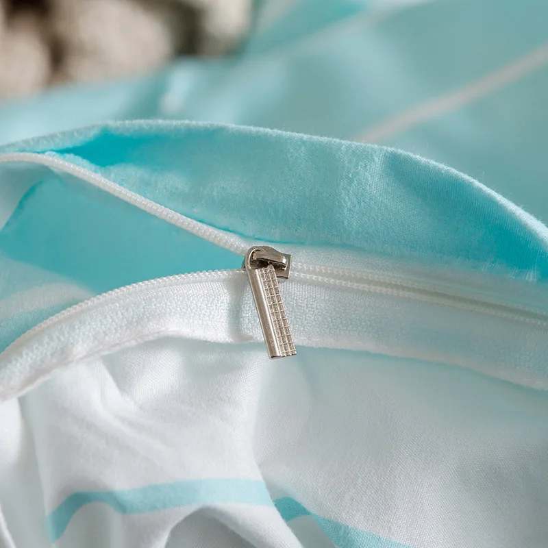 Паркшин постельные принадлежности набор Северное зеленое белое одеяло в полоску