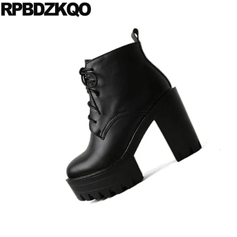 Брендовая обувь Пикантная в готическом стиле на платформе Сапоги панк Обувь с 12 44