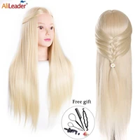 alileader training head with hair practice mannequin head dolls for hairdressers synthetic hair salon professional training head