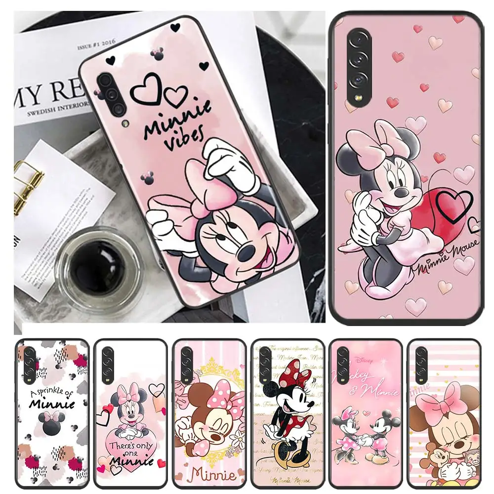 

Pink Minnie Cartoon Cute for Samsung Galaxy A90 A80 A70 A60 A50 M60 M40 A20E A2Core A10S A10E Silicon Soft Black Phone Case
