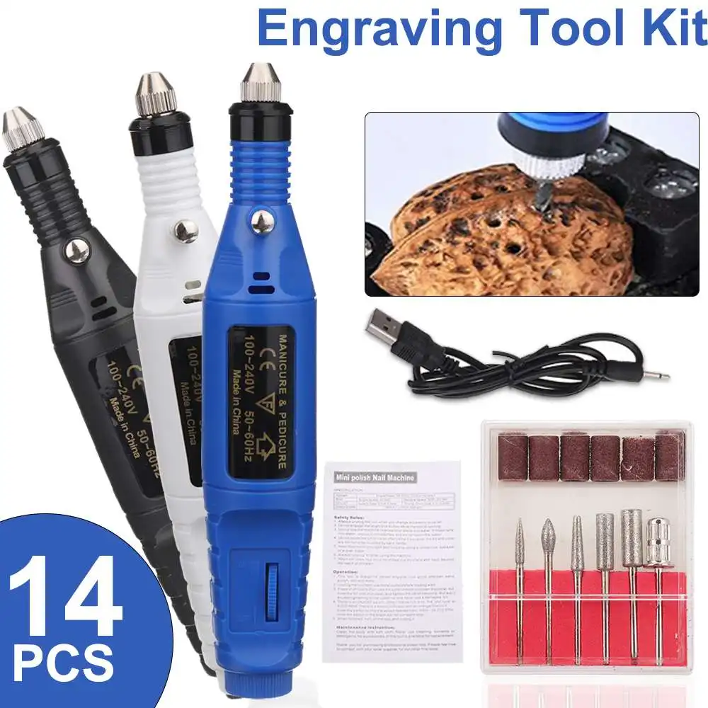 

USB Rechargeable Electric Grinder Drill Rotary Tools Accessories DIY Engraving Carving Pen Polishing Machine
