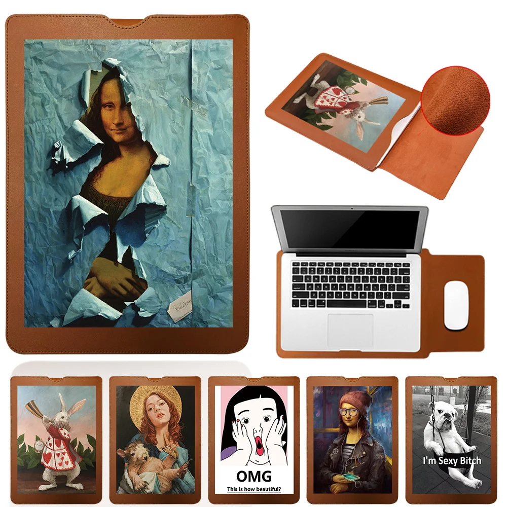 

Кожаная сумка для ноутбука MacBook Air Pro 13, 11, 13,3, 14, 15 дюймов, универсальный чехол-портфель для Dell, Lenovo, HP, Asus для путешествий, офиса