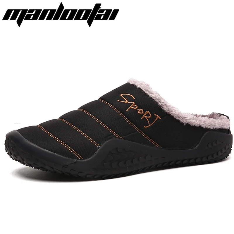

2021 новые мужские домашние тапочки, Мужская зимняя обувь, уличные плюшевые кроссовки, домашние тапочки, водонепроницаемая Нескользящая теплая обувь