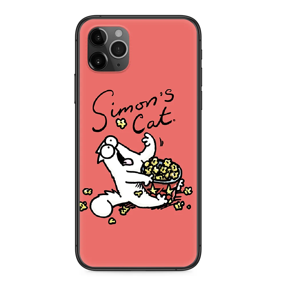 

Cute Funny Simons Cat Phone case For iphone 4 4s 5 5S SE 5C 6 6S 7 8 plus X XS XR 11 12 mini Pro Max 2020 black Cover Fashion