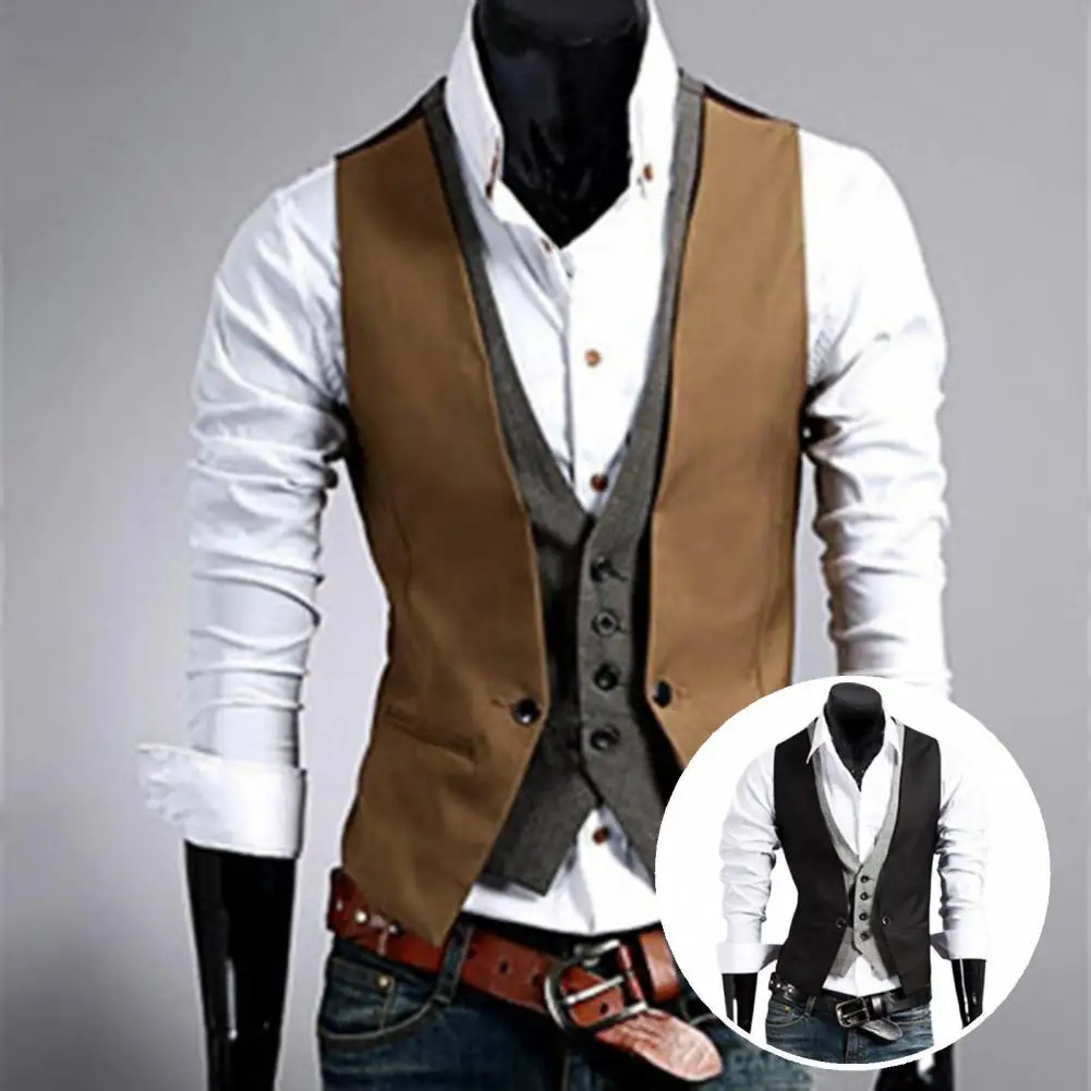 

Деловой жилет на пуговицах популярный универсальный многослойный деловой мужской жилет джентльменов