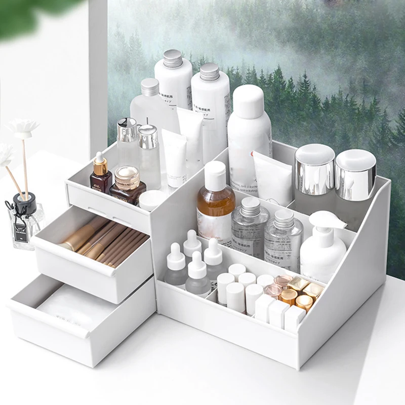 Косметичка большой вместительности ящик для хранения пластиковый Органайзер