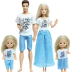 4 компл.лот микс Стиль Семья Кукольный костюм короткие штаны платье Одежда голубого цвета для куклы Барби для кен куклы для Kelly куклы сделай сам дом игрушки