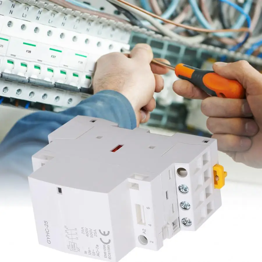 3NO контактор 220V AC для дома 3P25A 50HZ IP40 SELV 500VAC изоляционное напряжение|Замыкатели| |