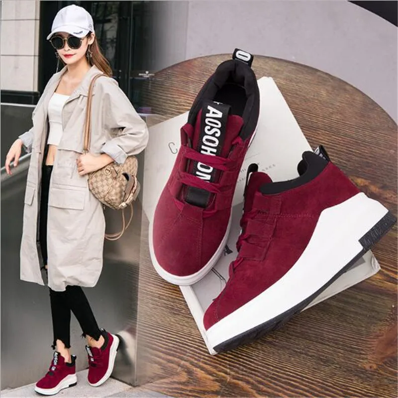 

2019 Spring Autumn Women Casual Shoes Comfortable Platform Height Increasing 5 cm Shoes Woman Sneakers Ladies Trainers chaussure