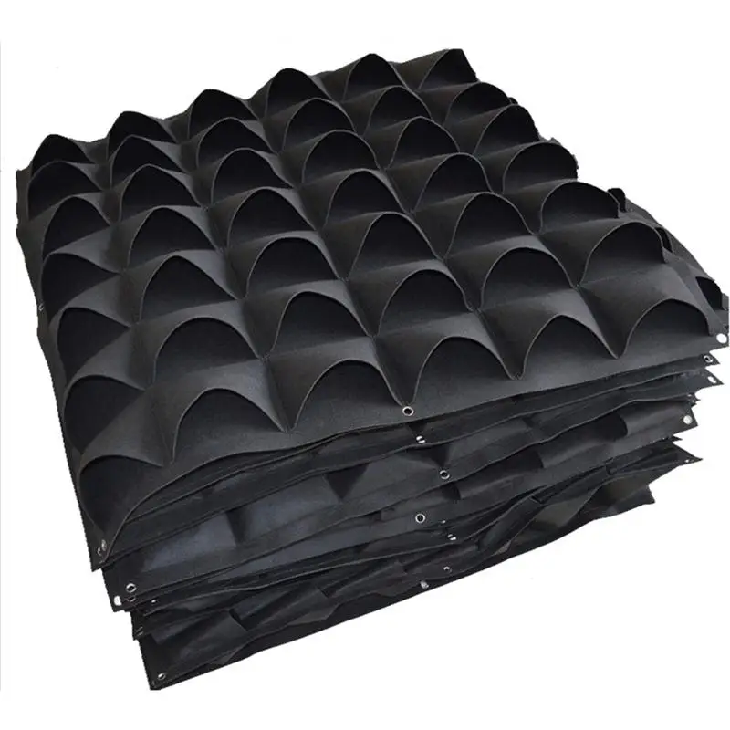 

1pc 36-Pocket Wall-mounted Non-woven Planter Hanging Planting Bag Vertical Plant Container for Garden Hotel Office (Black)
