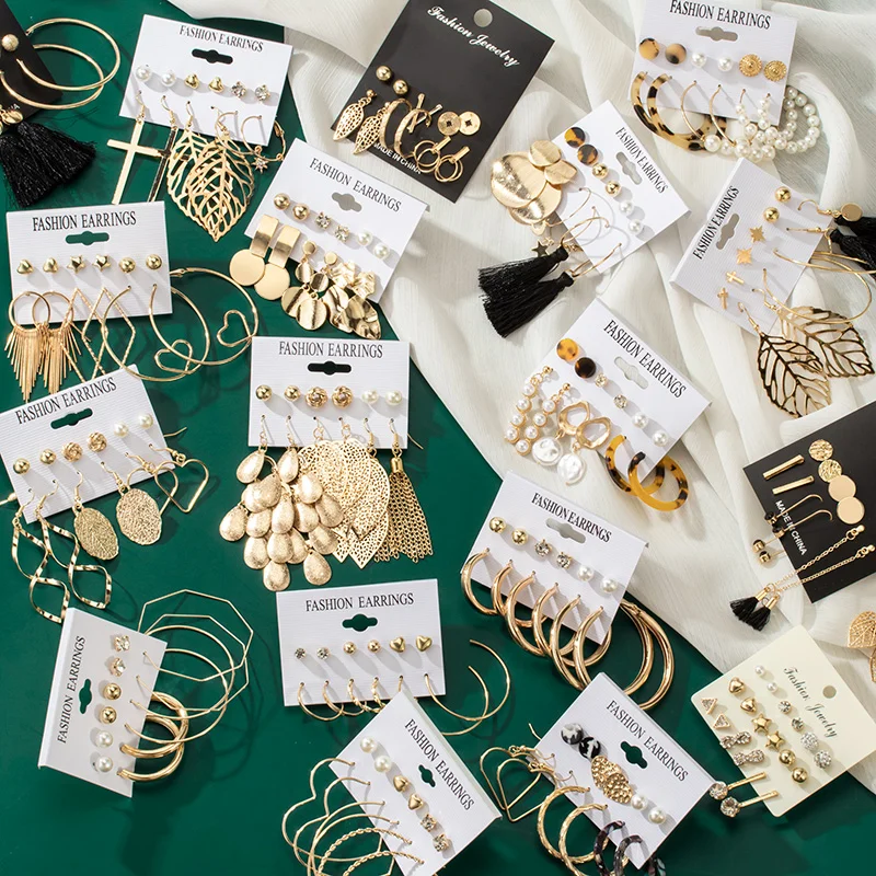 Набор серег из нержавеющей стали для женщин набор жемчуга и акрила в стиле ретро