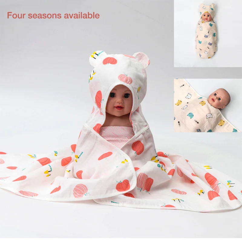 

new Cotton Baby Blankets Newborn Soft Organic Cotton Baby Blanket Muslin Swaddle Wrap Feeding Burp Cloth Infant Wrap Sleepsack