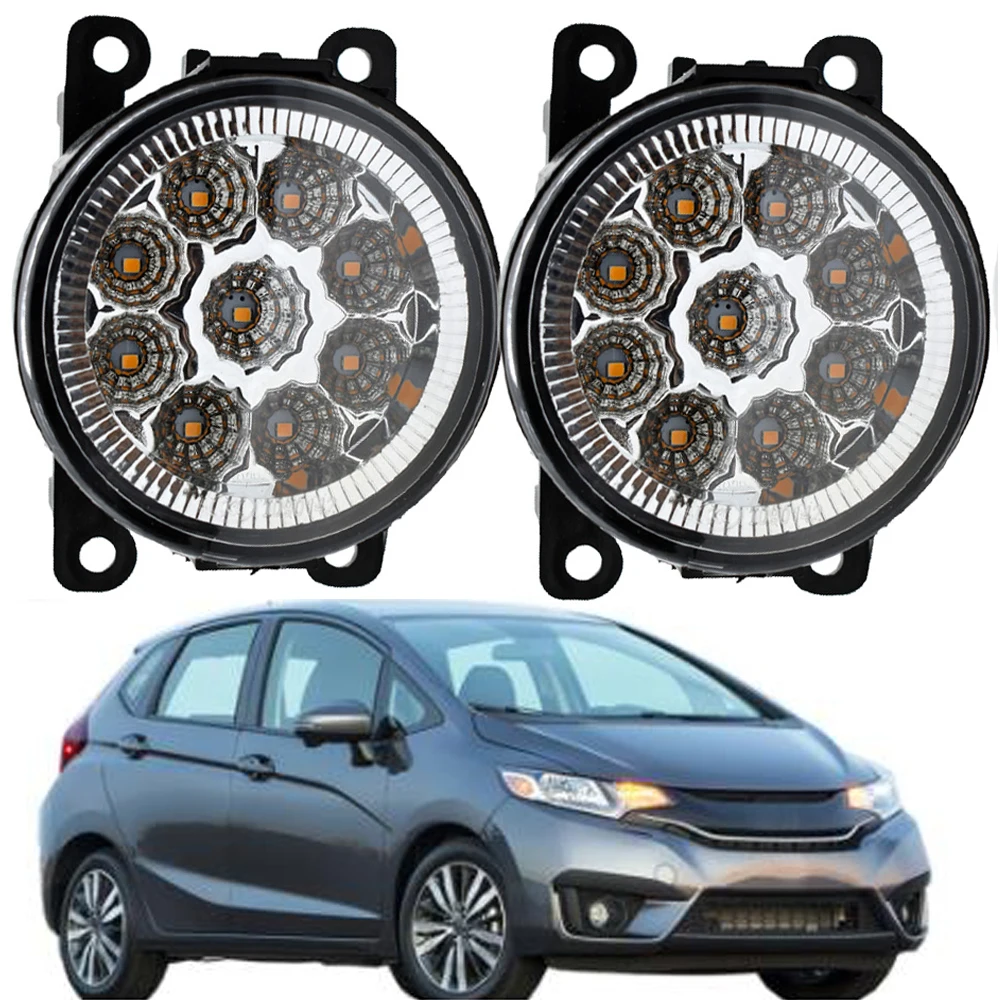 

2 светодиодных противотуманных фасветильник в сборе для переднего бампера автомобиля H11 12 В, подходит для Honda Fit 2015 2016 2017 2018