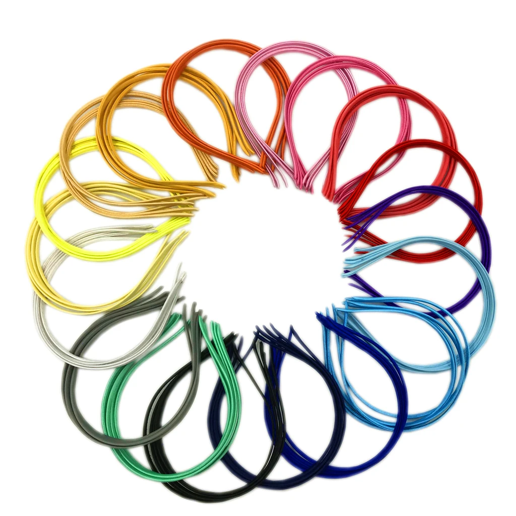 50 шт. оптовая продажа 20 ярких цветов тканевая обтянутая металлическая повязка на