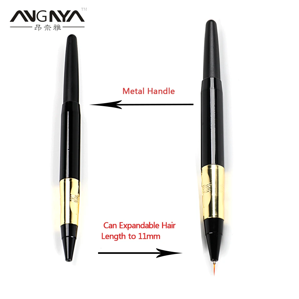 

Новейшая кисть ANGNYA для дизайна ногтей, ручка для рисования с подкладкой, может увеличиваться по длине, тонкий лайнер, металлическая ручка, а...