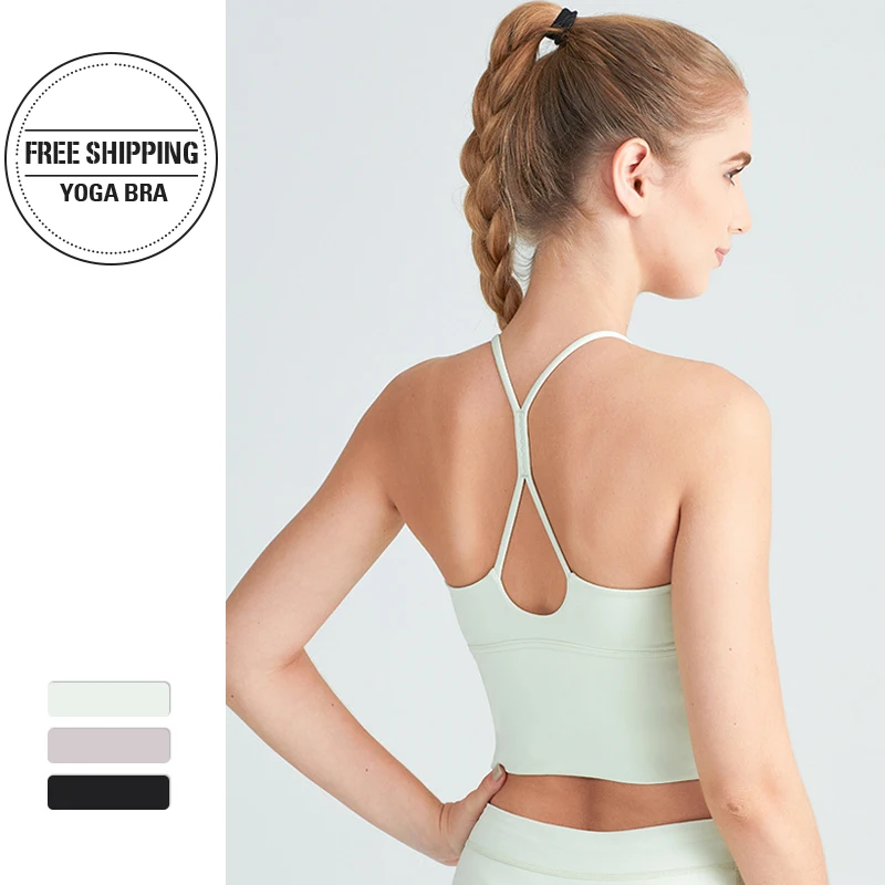 Спортивный бюстгальтер для йоги высокопрочный Противоударный фитнеса женский с