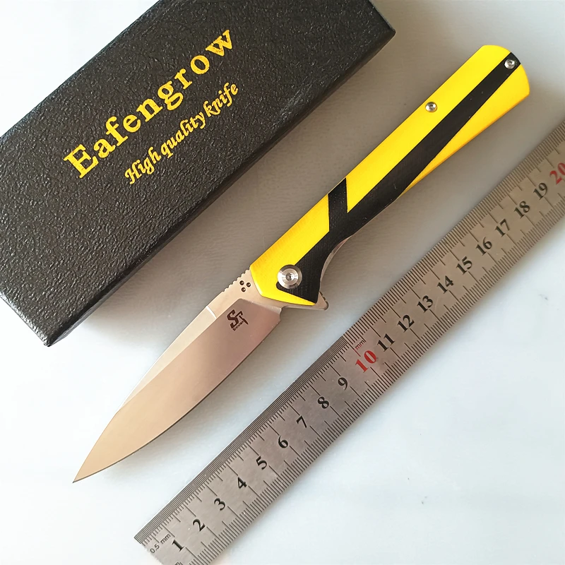 

Eafengrow Sitivien ST123 Folding Pocket Knife Real D2 Blade Survival Hunting Tactical Outdoor Camping Kitchen EDC Knife