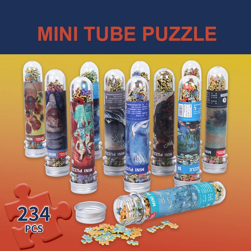

Portable Tube Mini Paper Puzzles Toys Decompression Game Children Early Learning Education Toys Jigsaw Puzzle Bedroom Decoration
