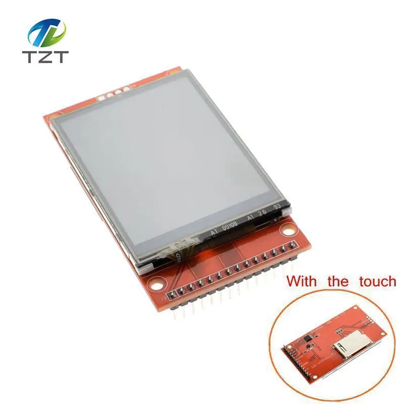 2," 240x320 SPI TFT lcd модуль последовательного порта+ 5 В/3,3 В адаптер PBC Micro SD ILI9341 Белый светодиодный с сенсорным/без сенсорного для Arduino