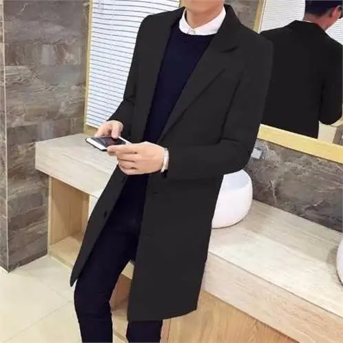 

OLOEY New Winter trench coat men Long Coat Suit Men Coat High quality Free Shipping mens overcoat 8 Color Size M-5XL