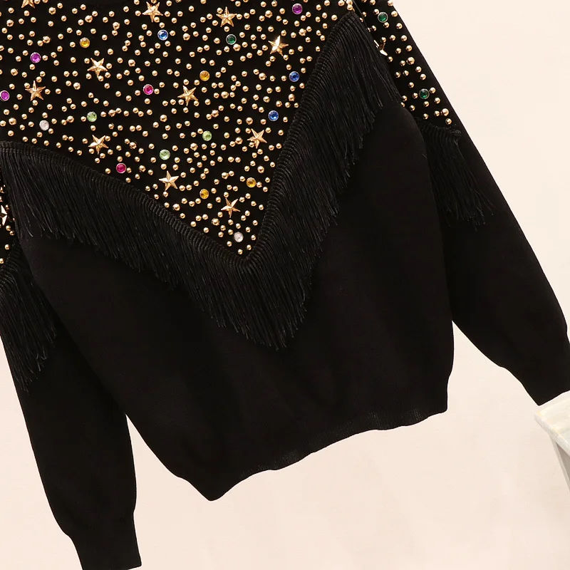 Женский трикотажный комплект из двух предметов пуловер с длинным рукавом и