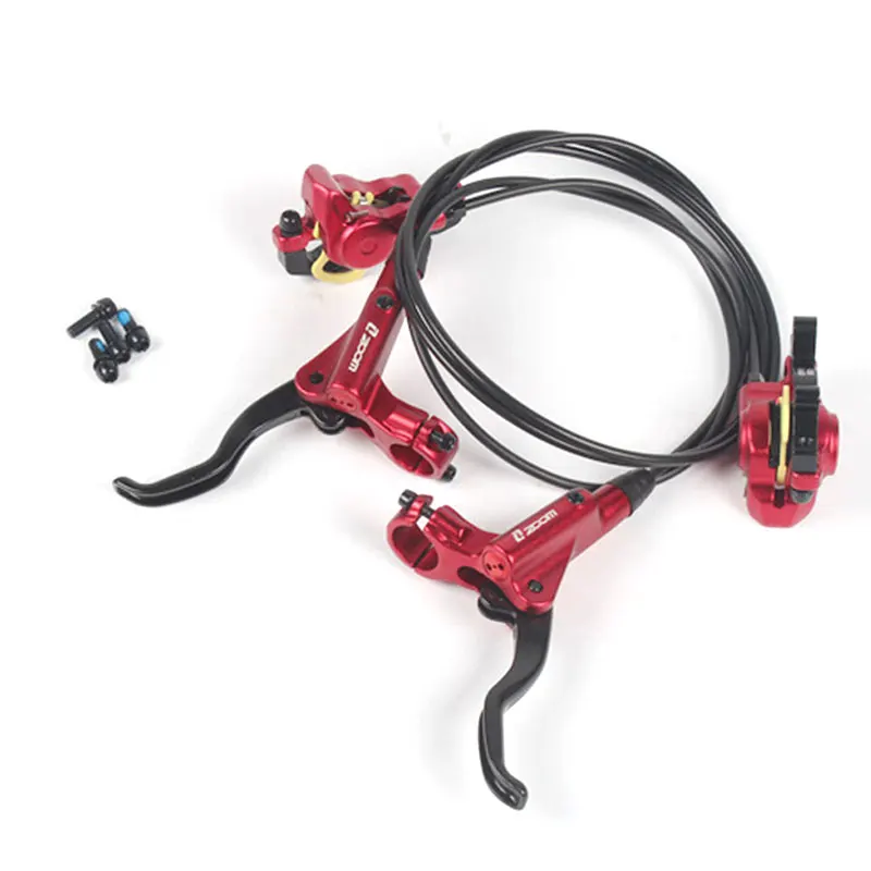 1 Pair Red Комплект гидравлических тормозов для горного велосипеда ZOOM HB-875 750/1350 мм MTB, набор масляных дисковых тормозов, супер 395/447, масляный диск - Color: 1 Pair Red