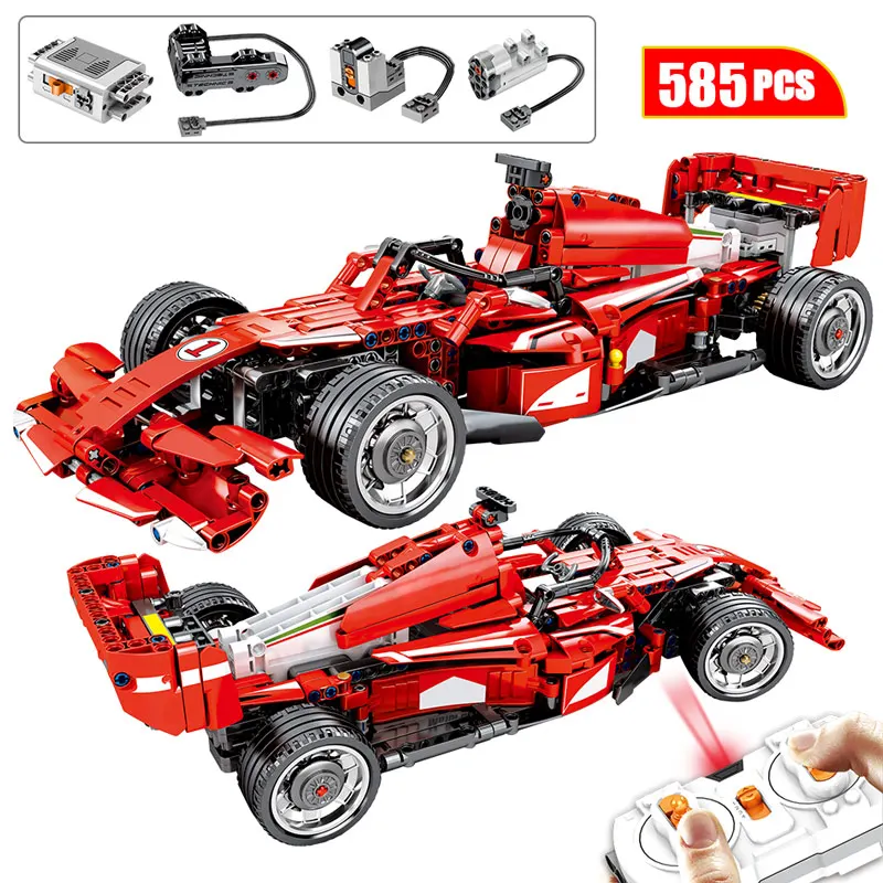 585 шт. город DIY Дистанционное Управление гоночный автомобиль кирпичи технических