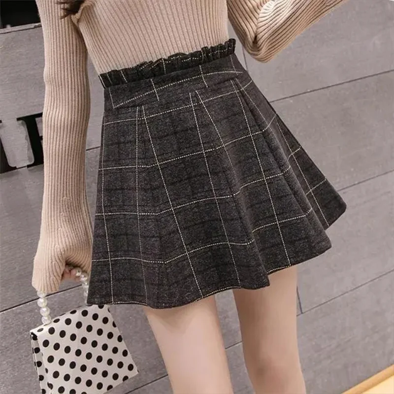 Fashion 2022 Spring Women Skirts Korean Cute Style Plaid Skirts for Girls High Waist School Pleated Mini Skirts Women