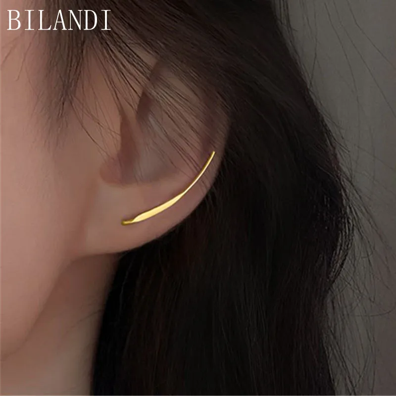 

Bilandi S925 needle Retro Elegant Geometrical Line U Stud Earrings For Women Ear Wire Earrings Jewelry Gifts Wholesale