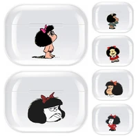 cartoon cute m mafalda transparent tpu case for airpods pro 3 case silicone headphone accessories air pods 3 apple protective 1