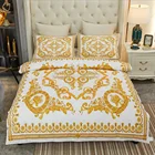 Комплект постельного белья в европейском стиле, роскошное Белое золото в стиле барокко, мягкий чехол уютное стеганое одеяло, наволочка, 3 шт., пододеяльник, постельное белье