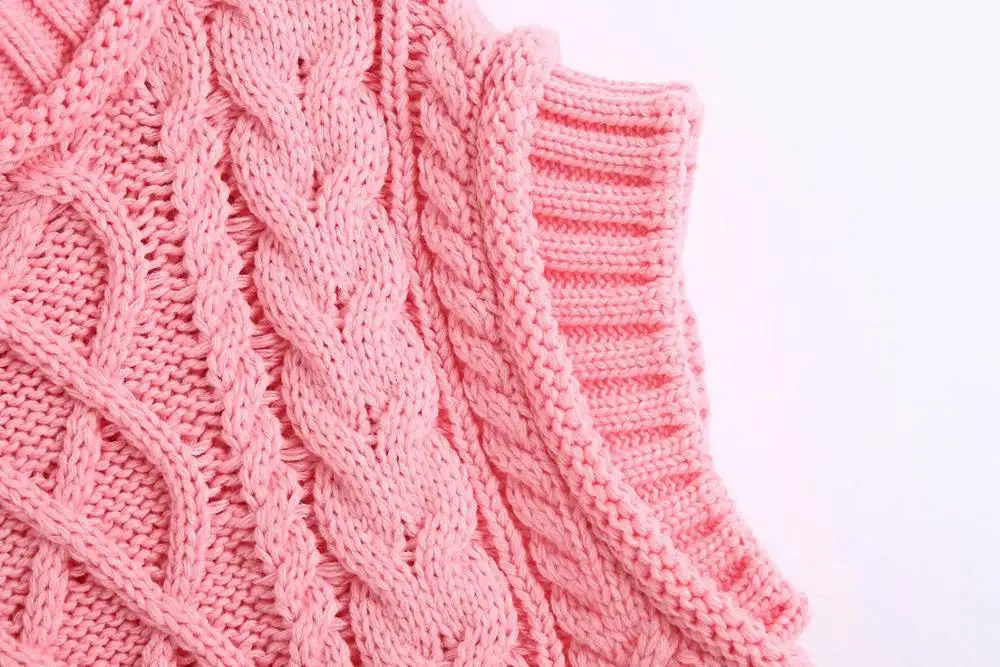 

Knitted Vest Woman Simple All-Match V-Neck Sweater Leisure Student Sleeveless Female Vintage Loose Casual College Style