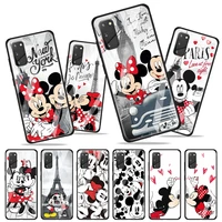 mickey minnie in london for samsung galaxy s20 fe ultra note 20 s10 lite s9 s8 plus luxury tempered glass phone case cover