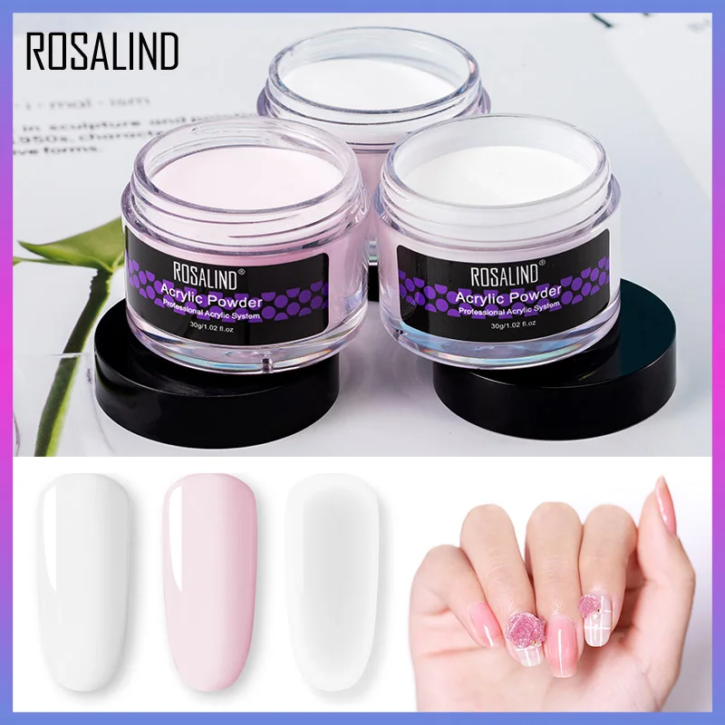 ROSALIND 30 г акриловый порошок кристалл для украшения ногтей резьба поли наращивание