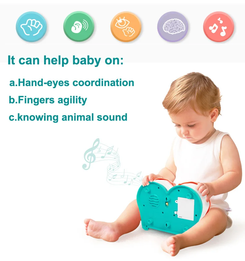 Музыкальная хлопающая игрушка барабан Электрический Музыкальный развивающая