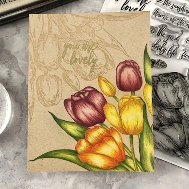 Beautiful Flowers&ampTrees Clear Stamps for Scrapbooking Card Making Sunflowers&ampTulip&ampWild Flowers%Trees | Дом и сад