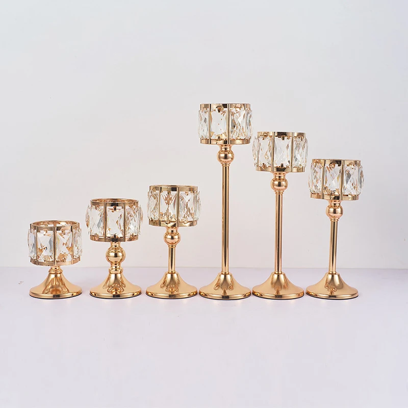 Роскошный хрустальный подсвечник Peandim золотой канделябр для свадьбы