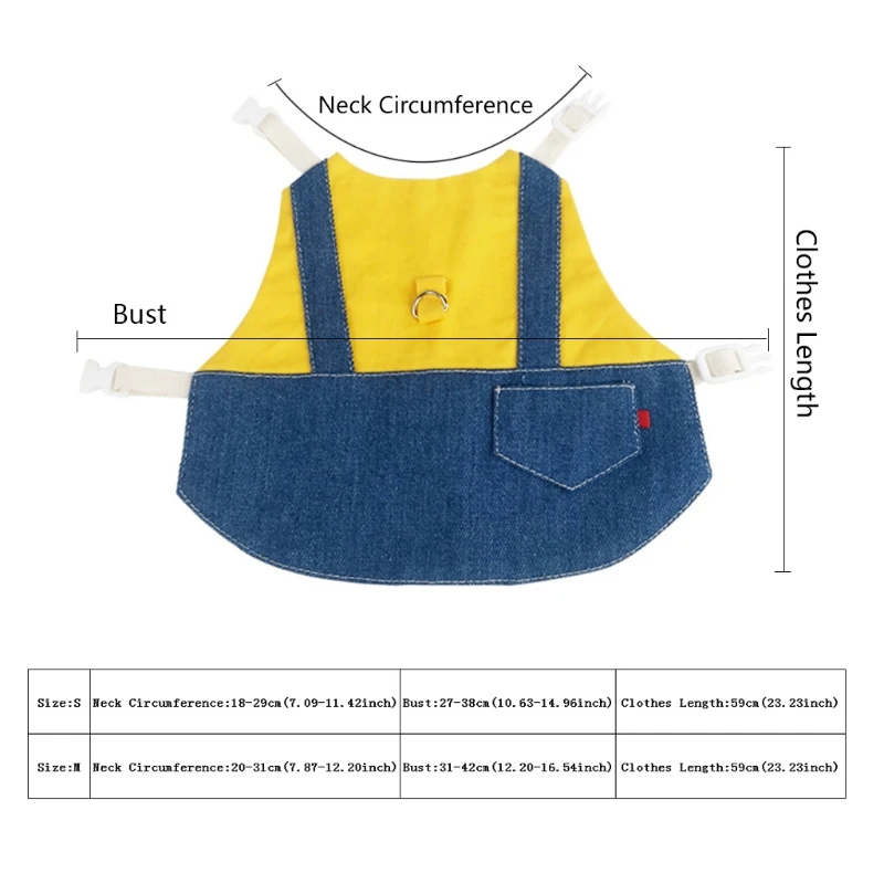 

Pet Rabbit Clothes Denim Jacket Coat Small Animal Harness Leash Vest Bag Hat Set for Ferret Bunny Hamster Puppy Kitten