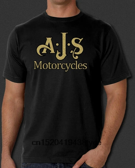 Горячая Распродажа Мужская футболка AJS мотоциклы британский Байкер