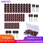 132 шт. набор шлифовальных барабанов с бесплатной коробкой 120 шт. шлифовальные втулки для барабана и 12 шт. шлифовальных втулок для барабана