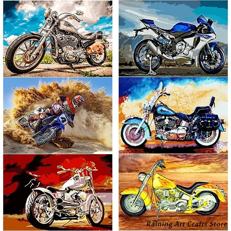 

Sale 5D Diy Diamond Painting Vintage Motorcycle Embroidery Full Round Square Drill Cross Stitch Kits Mosaic Pictures Home Decor