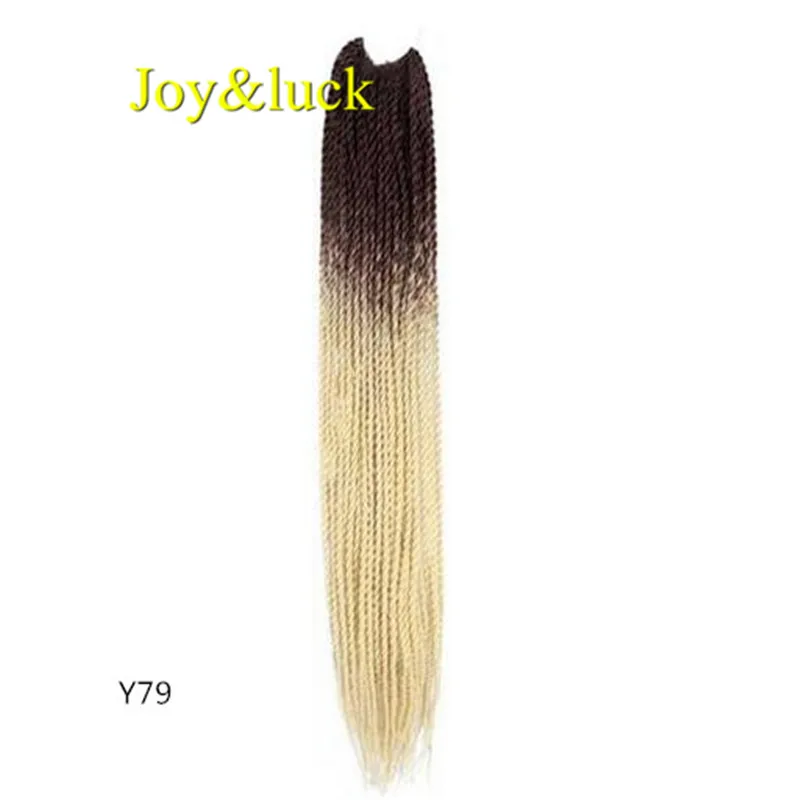 Y79 Joy& luck 24 дюйма Сенегальские закрученные крючком косички 30 прядей синтетические волосы для наращивания плетение волос - Цвет: Y79