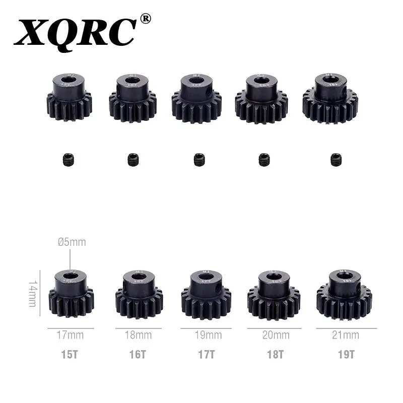 Engranaje de Motor de pi&ntilde;&oacute;n de metal de acero negro para 1/10 Rc M1, 5mm, 11T, 12T, 14T, 15T, 17t, 18t, 20T, 21t, 22T, 24T, 25T, 26T, 28T, 30T modelo de Motor de coche-2