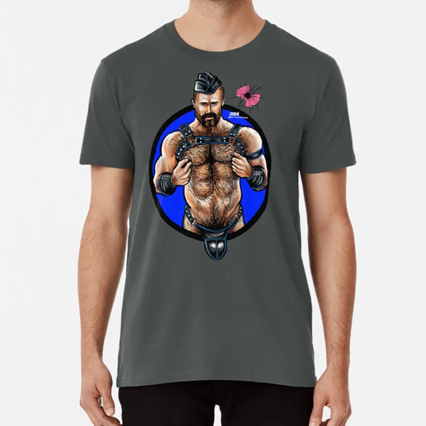 Bullethole Leather Daddy : Harness The Power T Shirt Gay Gay Interest Musclebear Muscle Bear Bubblebutt