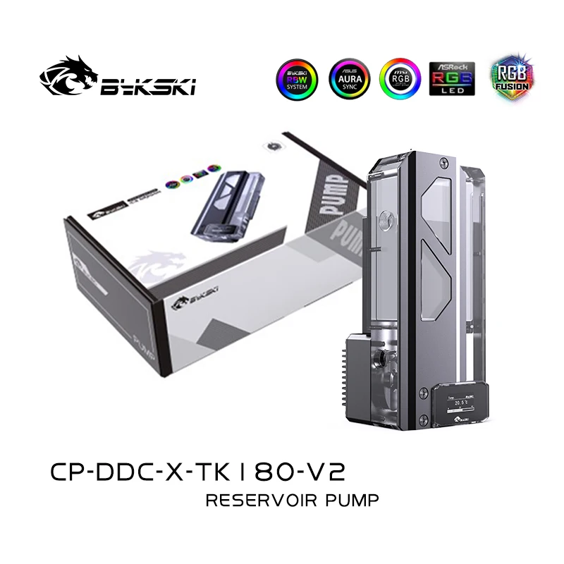

Bykski DDC Combo Pump + Reservoir Combo With Digital Display Maximum Flow Lift 6 Meters 600L/H Cylinder Water Tank Length 180mm
