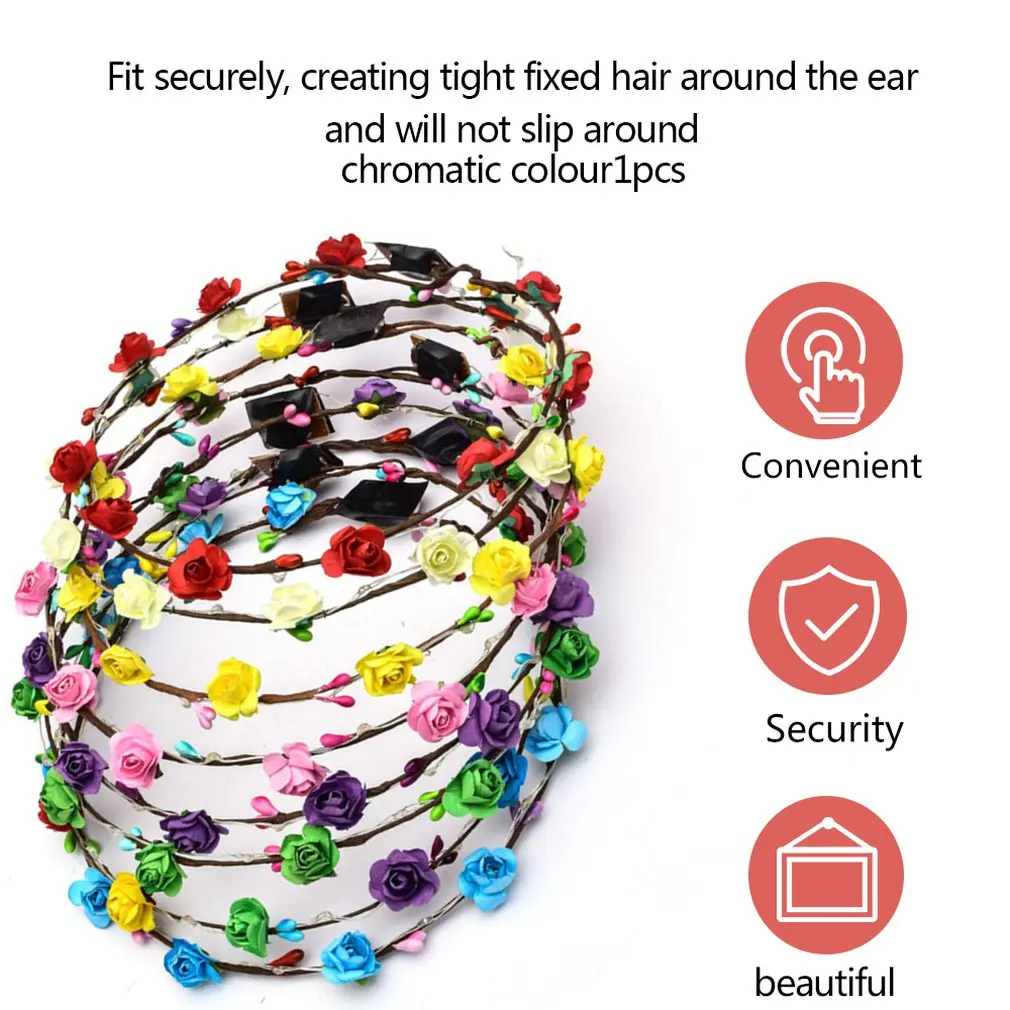 Светодиодный светящийся венок Цветочная корона ободок для волос Женский