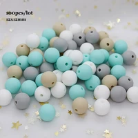 100pcs round silicone beads 12mm baby teething necklace beads perle silicone dentition diy siliconen kralen baby products toys