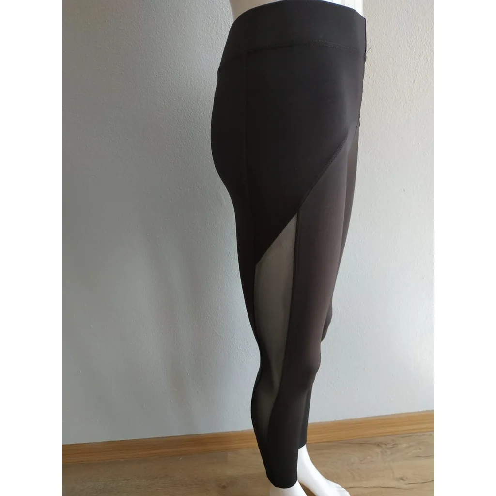 Yanlari Transparan Striped Black Women Leggings